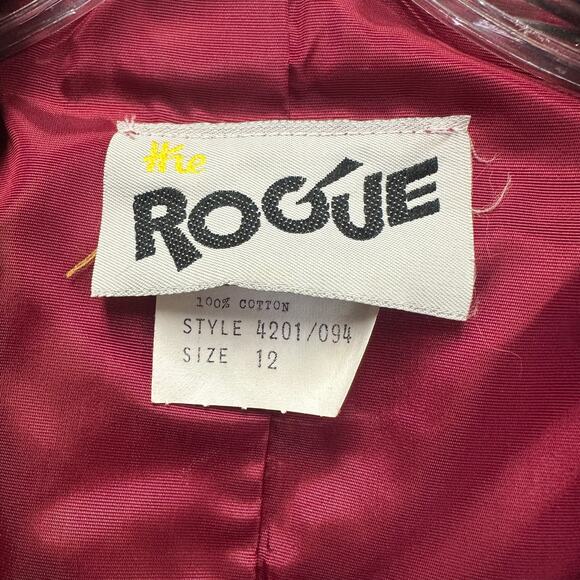 Vintage 90s  Y2k Burgundy Velvet Blazer Jacket Classic Tailored Fit Size 12 - Picture 6 of 16